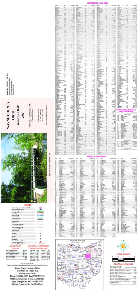 County Map Wayne County Engineer S Office   2015 Wayne County Hwy Map Text Only 486x1024 